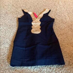 Lilly Pulitzer Navy and Gold Dress